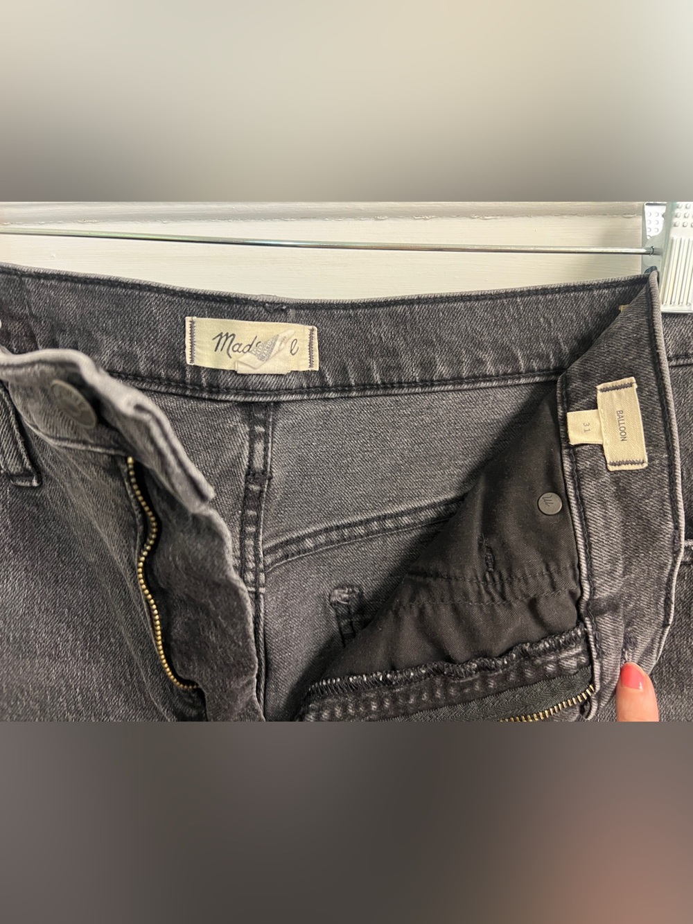Madewell Charcoal Gray High-Rise Denim Jeans
